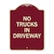 Signmission Driveway No Trucks in Driveway Heavy-Gauge Aluminum Architectural Sign, 24" x 18", BU-1824-24124 A-DES-BU-1824-24124 - alternate 1